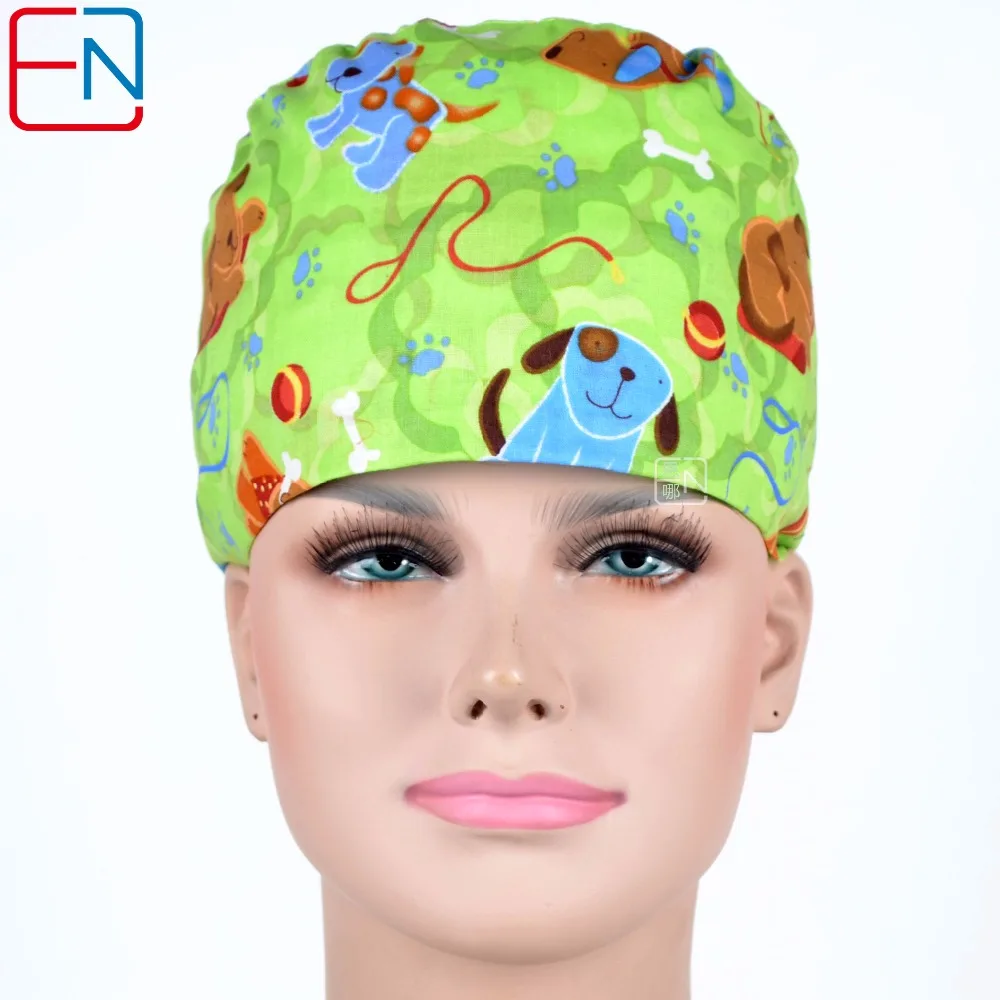 light green medical caps ,surgical caps with sweatband 100 cotton
