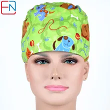 light green medical caps ,surgical caps with sweatband 100% cotton scrub caps
