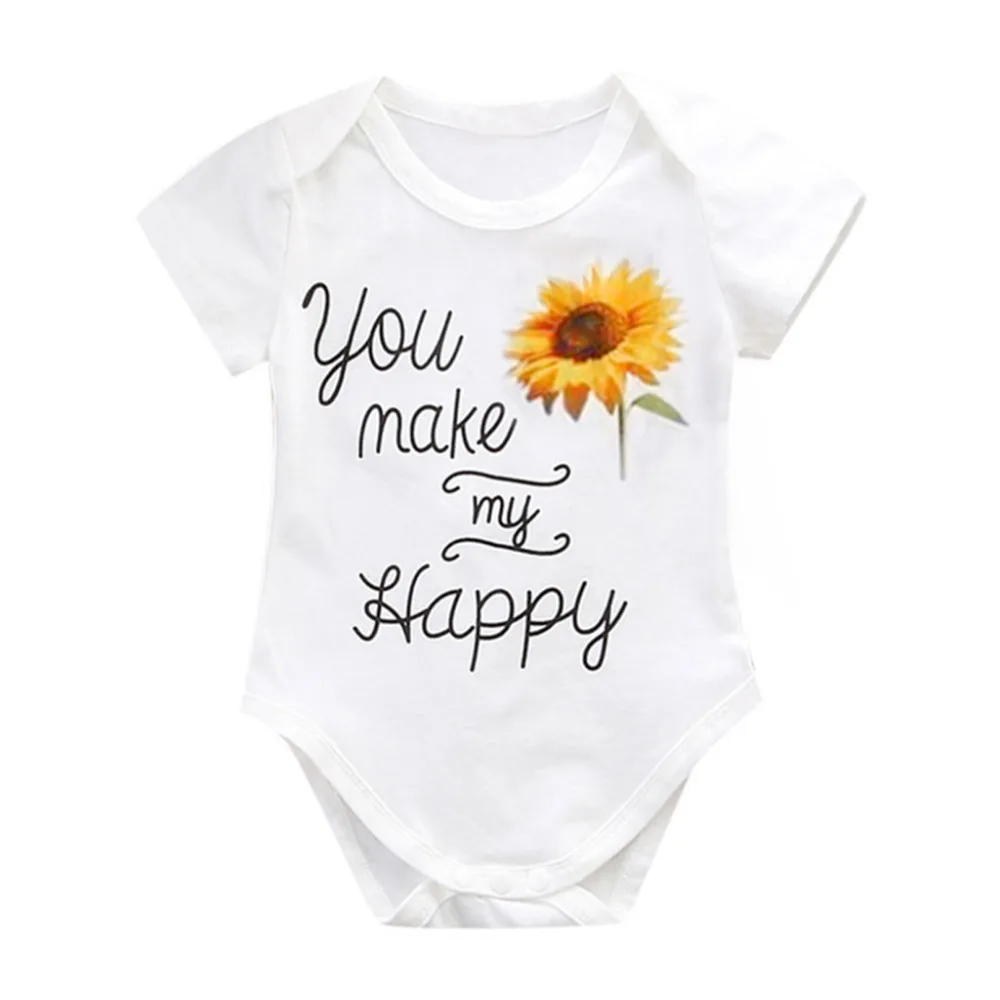 

MUQGEW Summer Jumpsuit Sunsuit Floral Letter Print Newborn Baby Clothes For Baby Girl Rompers Infant Outfits Tops Kids Bodysuit