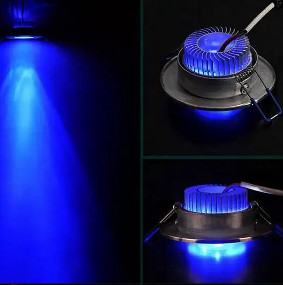 Светодиодный потолочный светильник RGB Красный Синий Зеленый Точечный светильник AC85-265V Встраиваемая потолочная лампа, декоративное освещение