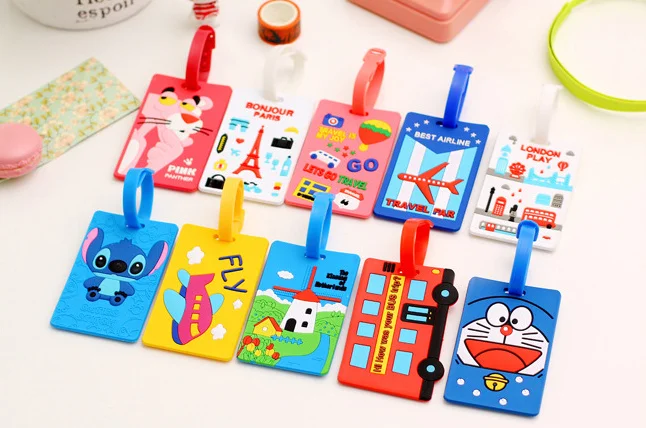 

Kawaii 10Models- , Etc. 16*6CM Silicone Travel Luggage Tag Case TAG ; Label Name Cards TAG Pouch