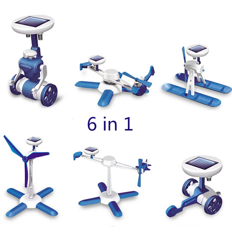 Hot Sale New Children's Educational DIY Solar Toys 6 in 1 Solar Power