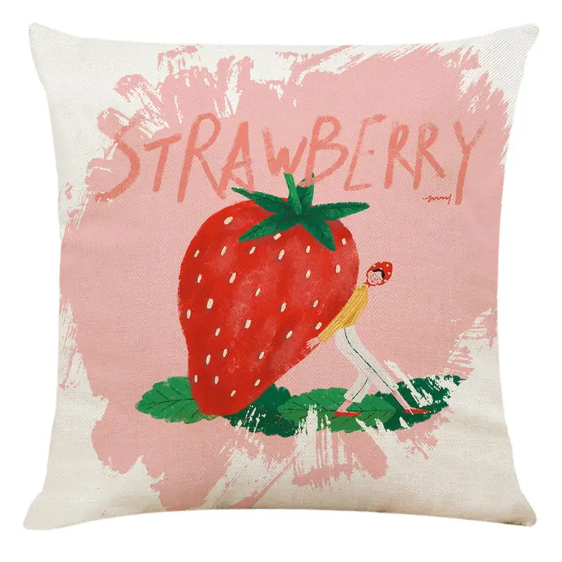 Fruit and girl printed Banana pineapple cushion cover Decorative home sofa seat car chair for Kids gift Decor bedroom pillowcase Fruit and girl printed Banana pineapple cushion cover Decorative home sofa seat car chair for Kids gift Decor bedroom pillowcase