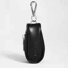 Men’s Genuine cow Leather Key Holder Zipped Key Pouch Keychain leather Auto car Key Case