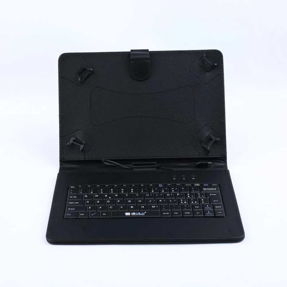 

Keyboard case for tablet PU Leather Black USB interface Scratches Magnet flap closure Universal Keyboard And Case