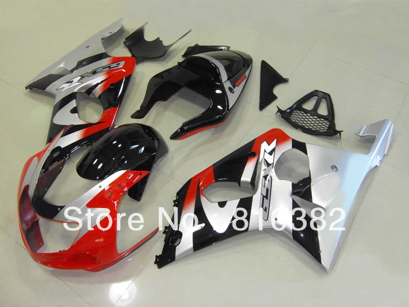 

Hi-grade Fairing kit for SUZUKI GSXR1000 00 01 02 GSXR 1000 GSX-R1000 K2 2000 2001 2002 silver red black Fairings bodykit SQ51