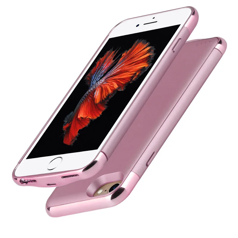

Portable Slim Power Bank For iPhone 6 6S iphone 7 8 Cover Removable Phone Battery Case with Electroplating