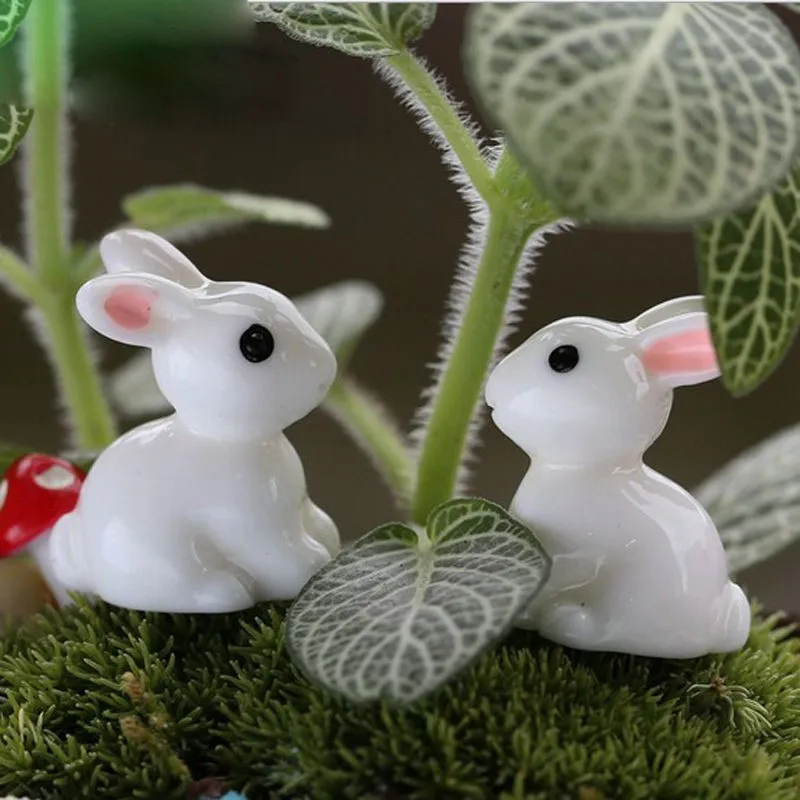 Милый 2 шт. мини-кролик садовый орнамент анимальный Декор животные горшок автомобиль стиль новое украшение