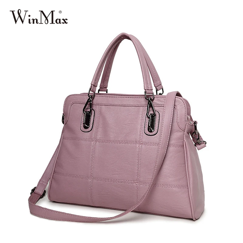 

2018 Winmax Ladies Pink Hand Tote Bag Girls Top-handle Shoulder Bag Large Totes Waterproof Women Obag Thread Handbags sac a main