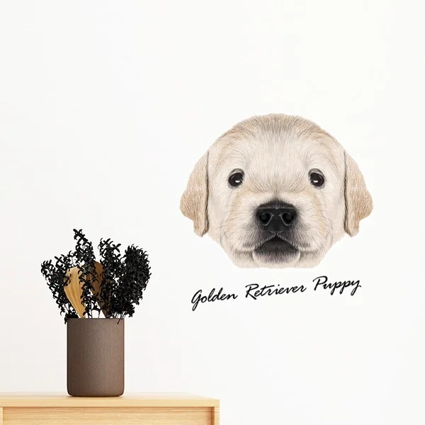 Hitam Putih Peking Anjing Kucing Beruang Pet Animal Removable Wall