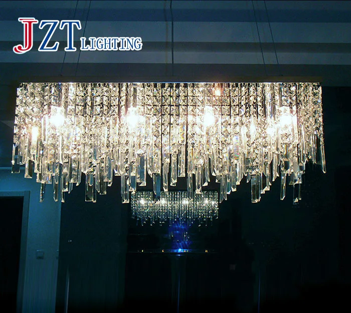 

ZYY 70/80/90/100cm New Modern Luxury K9 Crystal Chandeliers Rectangle Pendant Lamp Ceiling Lamp LED Fixture Lighting