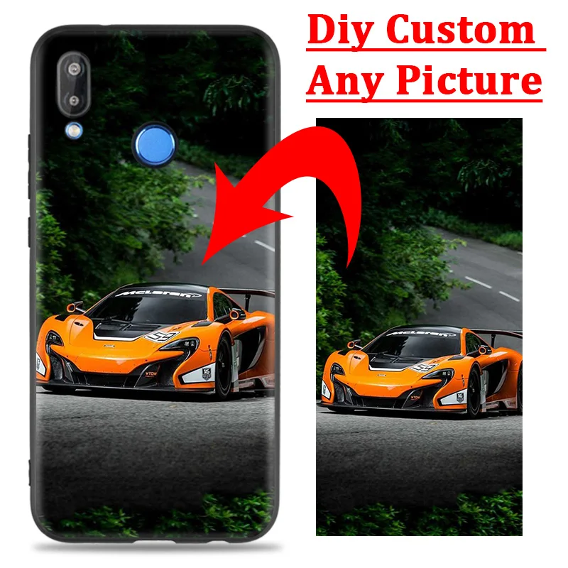 

Unique Personalized DIY Custom Phone for Huawei P9 P10 P20 P30 Mate 10 20 Lite Pro 2017 P Smart Z Plus 2019 Black Silicone Case