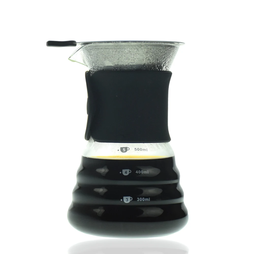 

Ecocoffee 500ml Hot Brew Coffee Pitcher Turkish Cafetera Percolator Pourover Coffee Percolator with 304 Stainless Steel Strainer