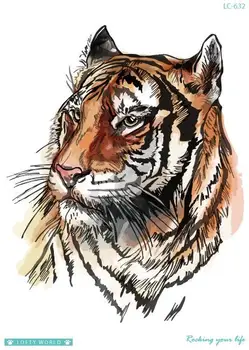 

Temporary Tatoo Fake Tattoo Sticker Watercolor Tiger Leopard Tatouage Flash Tatto Big Size Waterproof Tattoos For Men Women Girl
