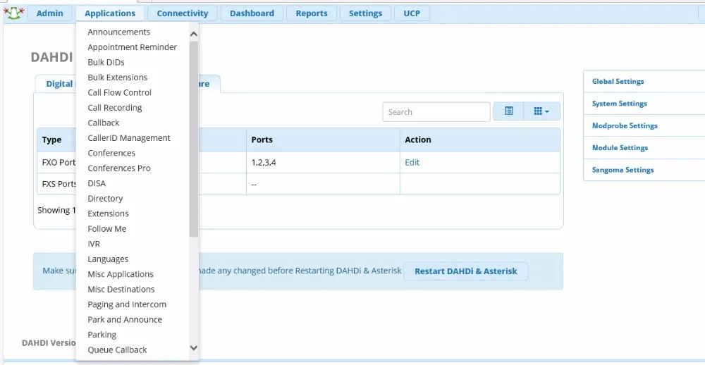 4 FXO порт IP PBX 1U стойка крепления VoIP на основе Sangoma FreePBX телефонный переключатель ATA