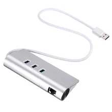 Alu 3 порта USB 3,0 концентратор LAN RJ45 адаптер Gigabit Ethernet