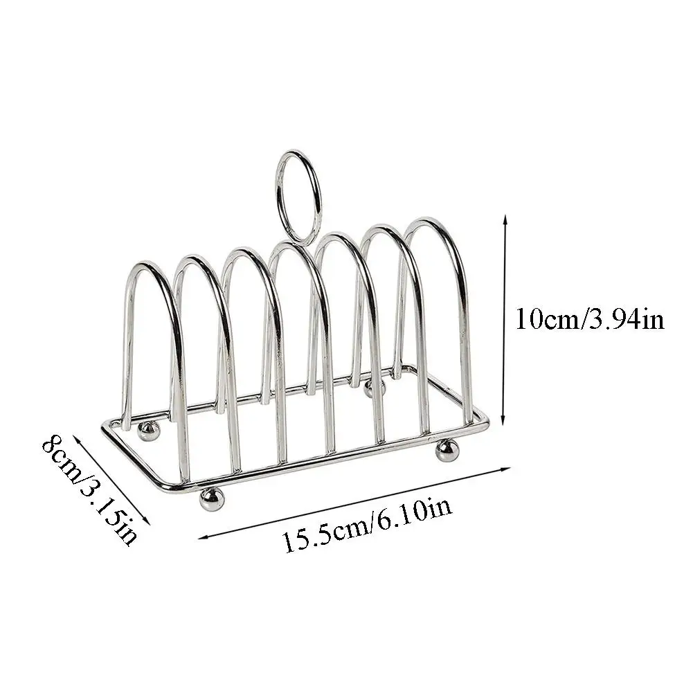 خبز التوست حامل أرفف 6 شريحة ثقوب الفولاذ المقاوم للصدأ الغذاء تظهر أداة نخب رف عرض المطبخ الإفطار تخزين هش منزل
