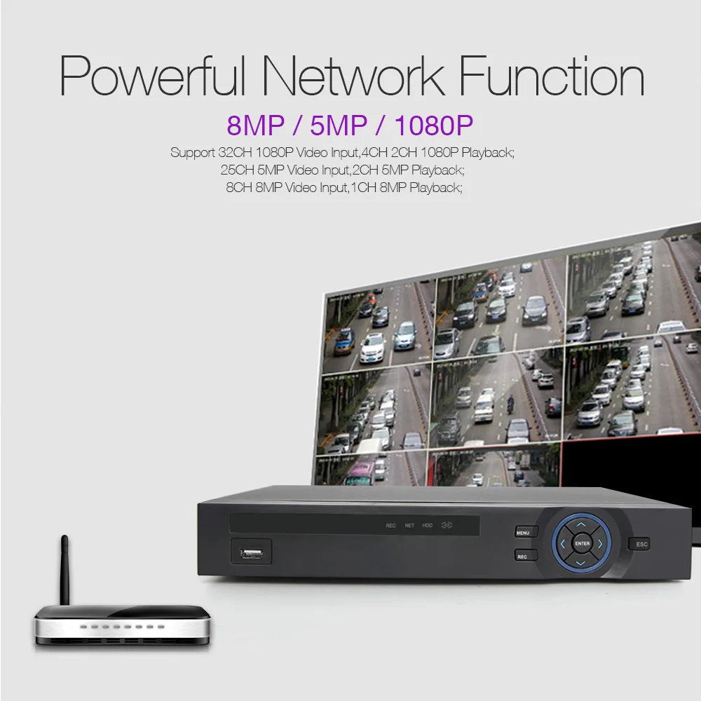 H.265 32Ch NVR 1080P или 25Ch 5MP 8CH 8MP ONVIF сетевой рекордер поддержка для безопасности ip камеры