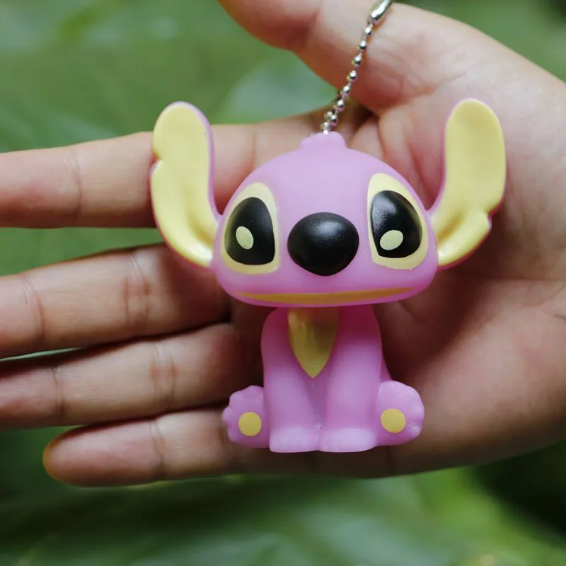 2017 New Arrival Lilo Stitch Keychain Toys Cute Blue Stitch Action Figure Toys Bag Phone Key Pendants Dolls 1pc 8cm (5)