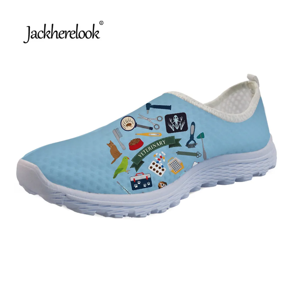 

Jackherelook Fashion Veterinary Essential Brand Design Women's Sneakers Flats Summer Casual Comfortable Air Mesh Shoes for Girls