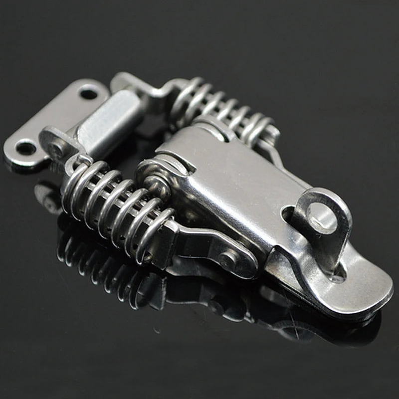 304 Stainless Steel Double Spring Hasps with Lockhole Lock Catch Hasp