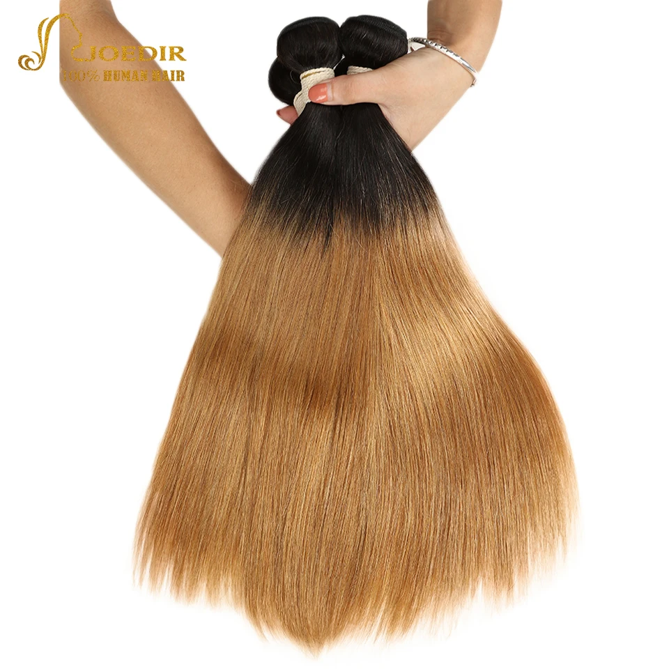 Joedir Brazilian Hair Weave Bundles Straight Ombre Hair Bundles T1B/27 Non Remy 2 Tone Hair Extension 3 Bundles Free Shipping