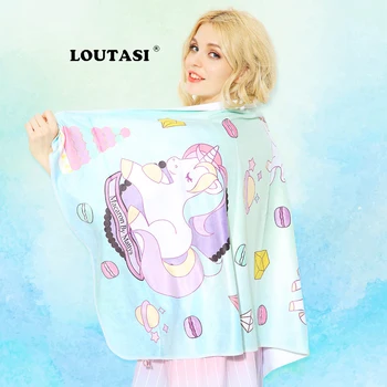 

LOUTASI Dream Unicorn Bath Towel Cartoon Printed Microfiber Quick Drying Beach Towel For Woman Kids Floral Picnic Mat 70*140cm