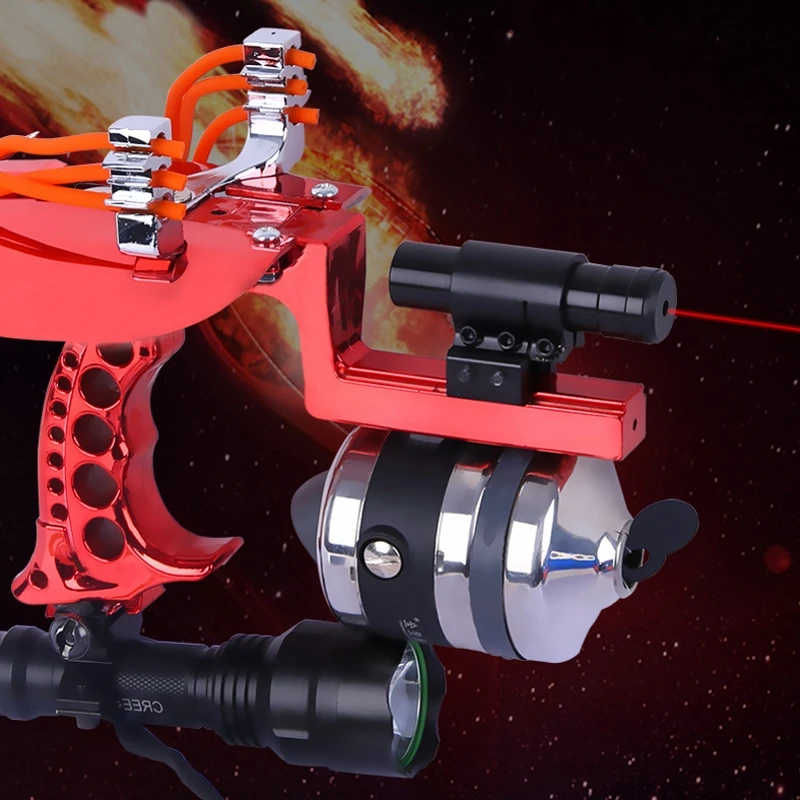 Профессиональная охотничья рыболовная Рогатка с бантом на запястье Рогатка С рыболовным колесом Лазерная Рогатка Ночная охотничья Рогатка для рыбалки Инструменты