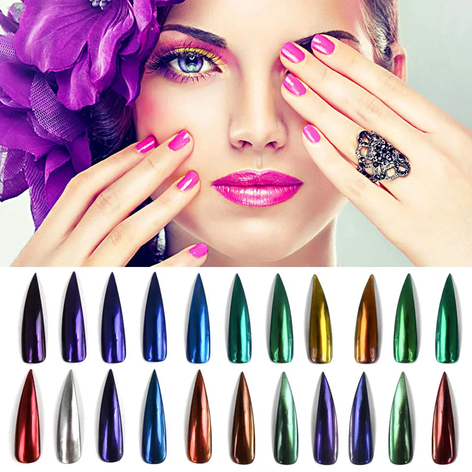 1g/Bottle Chrome Nail Powder Polish Chrome Pigment Mirror Powder Nails