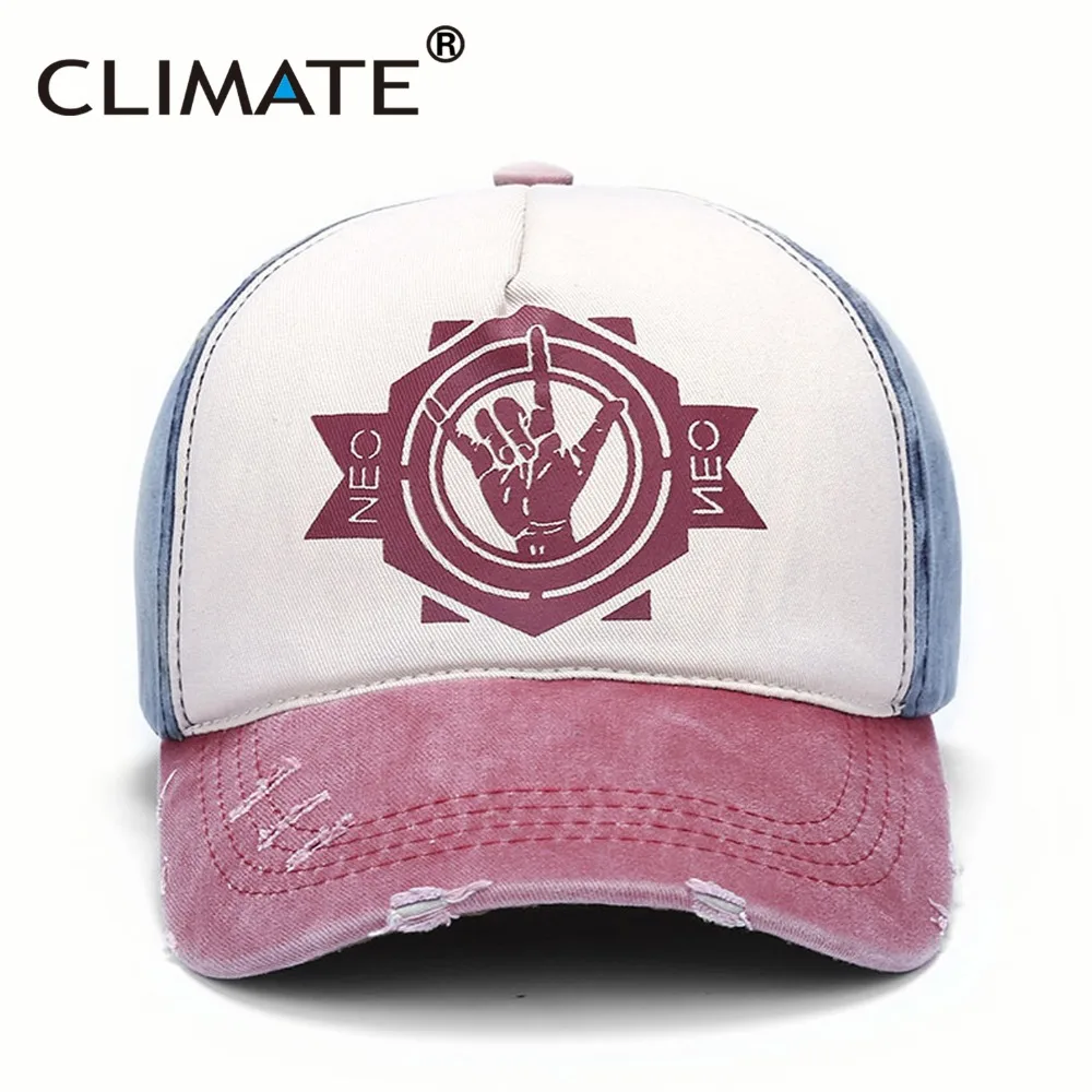 CLIMATE Cool Rock, мужские бейсбольные кепки, контрастный цвет, для влюбленных, молодежные, из стираной ткани, повседневные хлопковые джинсы, кепки для взрослых мужчин и женщин