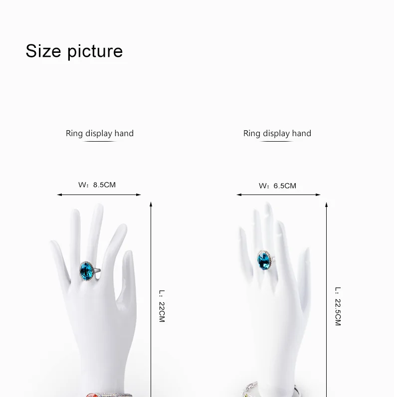Oirlv White Resin Hand Rack Jewelry Organizer Shape Ring Braclet Necklace Display Holder (6)
