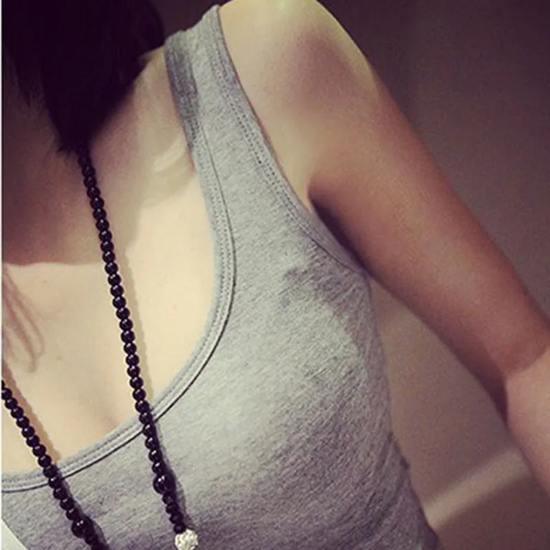 

Sexy Tank Top Women Tight Crop Top Skinny O-Neck T-Shirts Sports Dance Short Vest Camisole Summer Beach