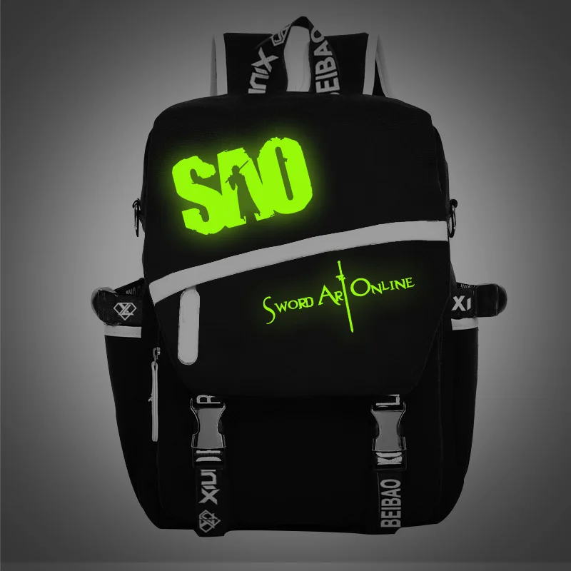 Sword Art Online Backpacks Luminous Backpack Anime SAO Canvas Printing