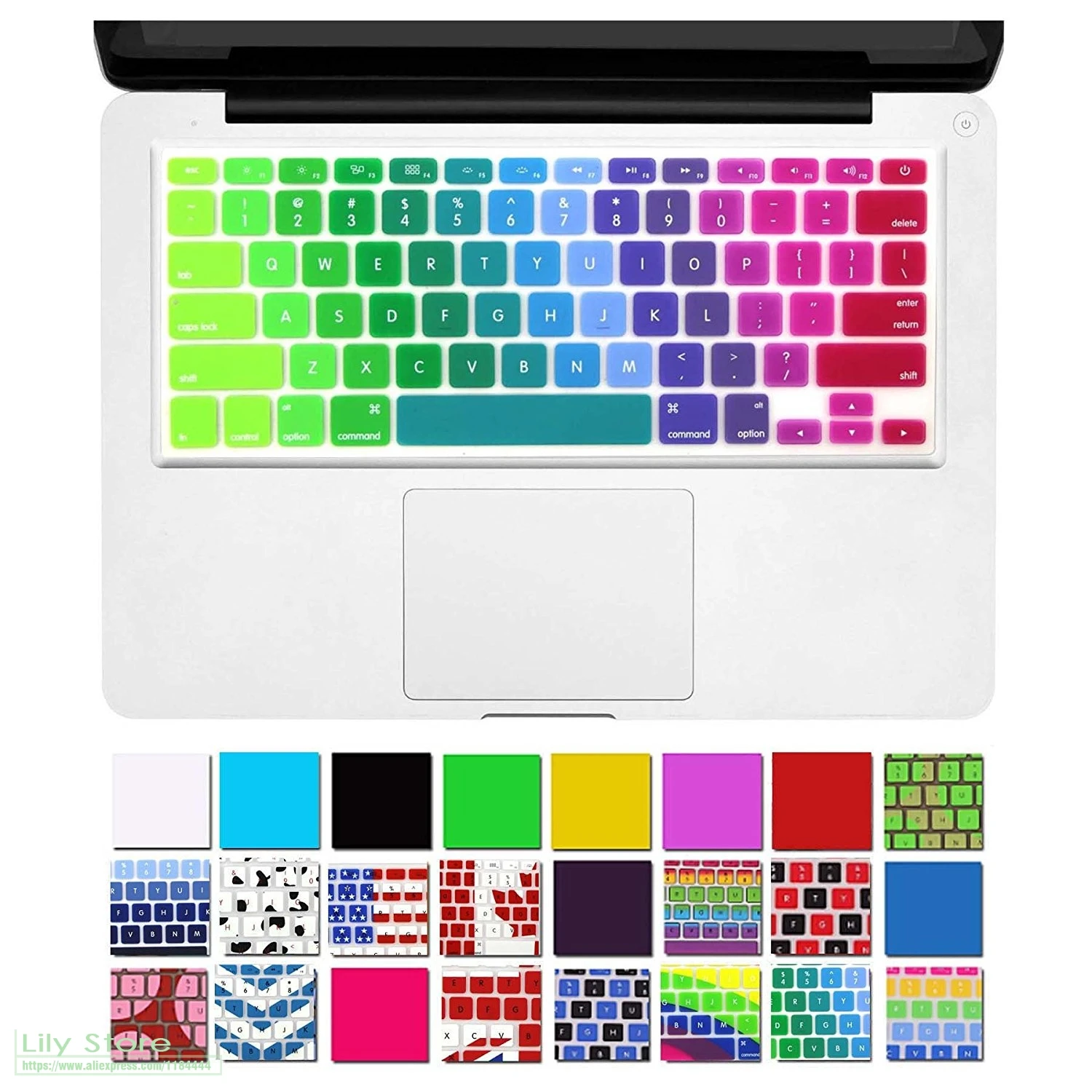 Английская Силиконовая клавиатура для Apple Macbook Air/старое поколение Pro 13 &quot15&quot 17