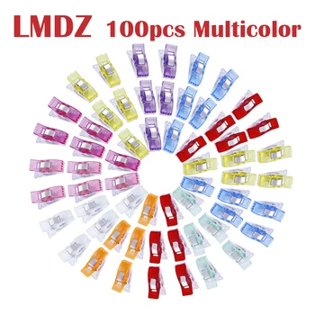 

LMDZ 100Pcs Sewing Clips Multicolor Plastic Clips All Purpose Clips for Quilting Binding Sewing Knitting Suspender Clip