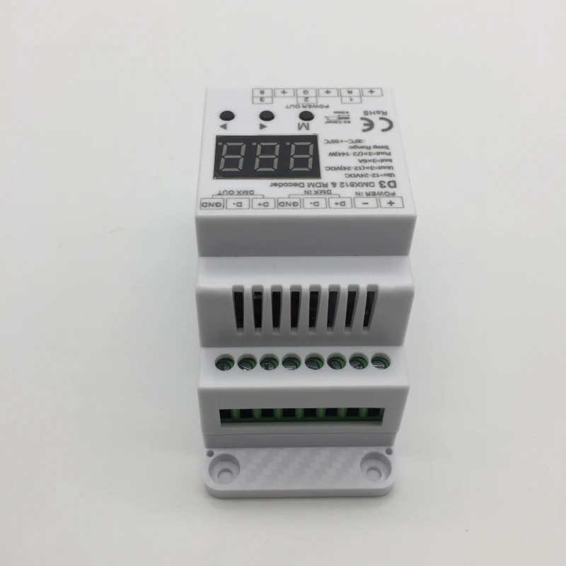 DMX512 до DC12-24V Декодер контроллер Одноцветный двойной белый RGB 3 в одном декодер 3CH * 6A 12-24VDC контроллер dmx D3 контроллер