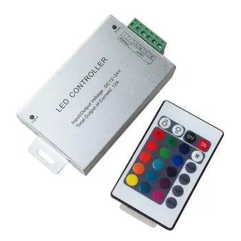 

Hot Sale iColourful RGB LED Light String Dimmer RF Wireless Remote Controller Aluminum 24 Key 12-24V