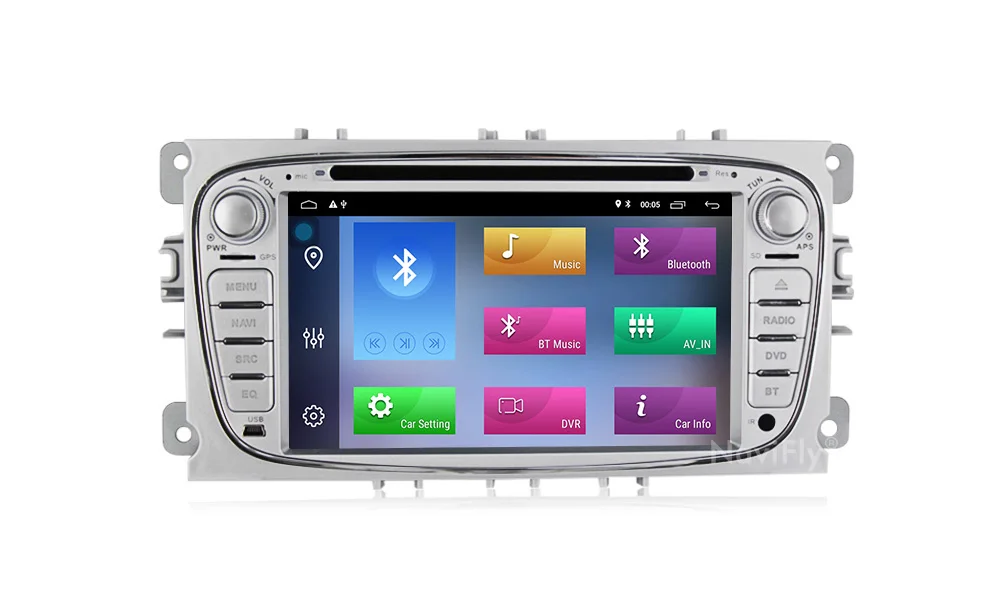Perfect NaviFly 2 Din Android 9.1 AutoRadio GPS navigation for FORD/Focus/S-MAX/Mondeo/C-MAX/Galaxy 2G+32G 7808IC WIFI FM RDS USB MAP 10