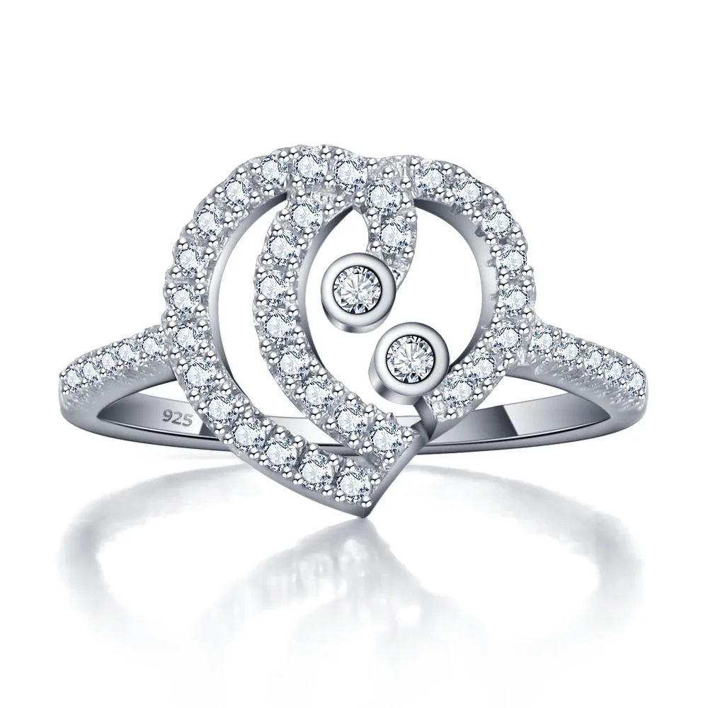 

Women Heart Shape 925 Sterling Silver Rings Cubic Zirconia Love Promise Rings For Wedding Jewelry Gifts For Girls (RI101735)