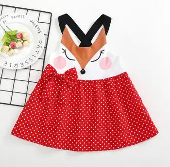 

5pcs/lot Baby girls dress kids children clothing sleeveless Fox Basic girl dresses 3-24M sylvia 563831336199
