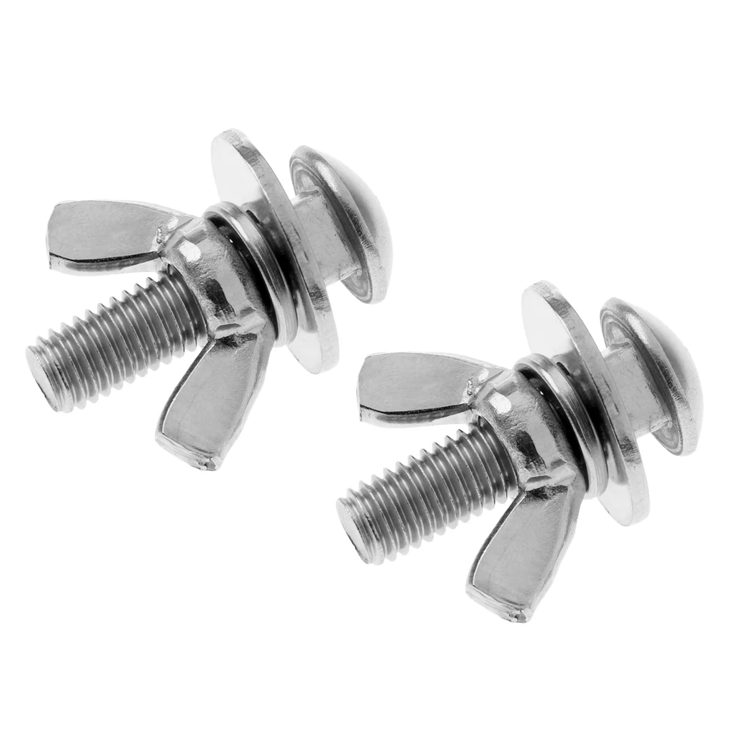 2 Sets Scuba Diving Backplate Stainless Steel Butterfly Screw Bolts Nuts