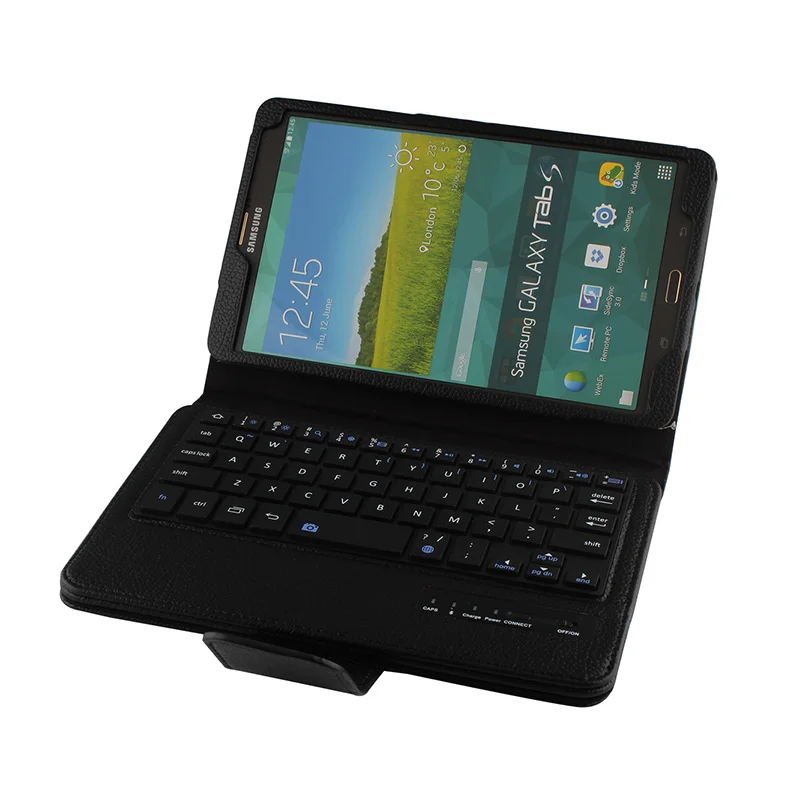 

For Samsung Galaxy Tab S 8.4 T700 T705 Case Portfolio Folio PU Leather Funda Cover with Removable Wireless Bluetooth Keyboard