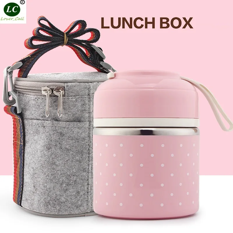 

Portable Leisure Lunch Box Compartment Picnic Box Cute Insulated Bowl Student Multi-layer with Bag Dinnerware Freshness Food Box
