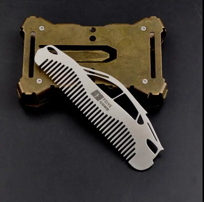 

2017 New Arrival Stainless Steel Beard Combs Metal Anti-Static Opener Dual Use Hair Styling Tool & Creative Bottle Openers