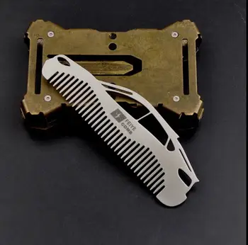 

2017 New Arrival Stainless Steel Beard Combs Metal Anti-Static Opener Dual Use Hair Styling Tool & Creative Bottle Openers