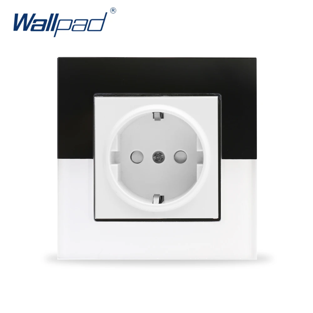 Новое поступление Европейская розетка Wallpad кристальная стеклянная панель 110 в 250