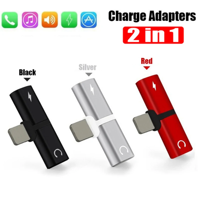 Kopen 2 In 1 Oortelefoon Accessoires Hoofdtelefoon Oplaadkabel voor Apple Iphone X 7 8 6 s Plus Audio Jack 3.5mm Splitter Oor Telefoon Adapter