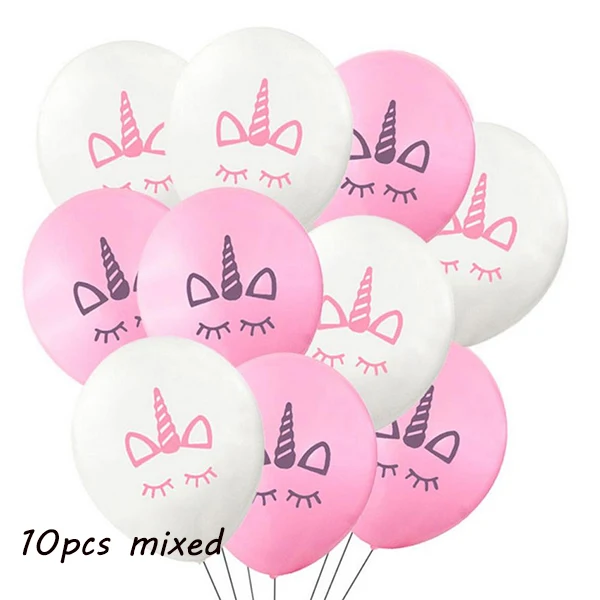 10pcs mix latex 10 шт. мини воздушные шары из фольги с радугой и единорогом мультфильм животных воздушный шар детский душ День Рождения Вечеринка Свадьба украшения globos воздушные шары - Цвет: 10pcs mix latex