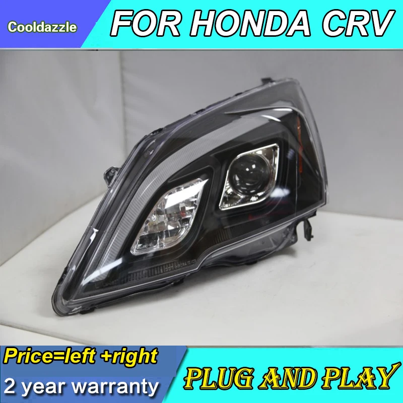 Для CRV светодиодный головной светильник "ангельские глазки" для HONDA 2007 2008 2009 2010 2011 года CR-V передние лампы с дневными ходовыми огнями