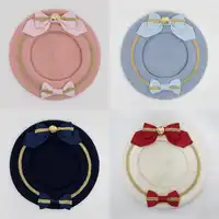 9 Colors Lolita Berets Wool Blend Hat Women Girls Bow Sailor Style Preppy Chic College Students Cap